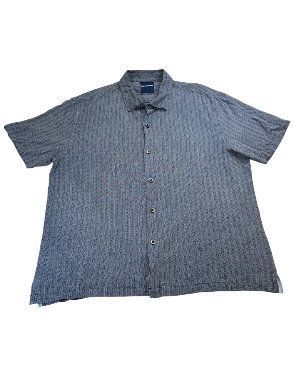 Tommy Bahama Blue Geometric Short-Sleeve Button-Down Mens Shirt Size XXL